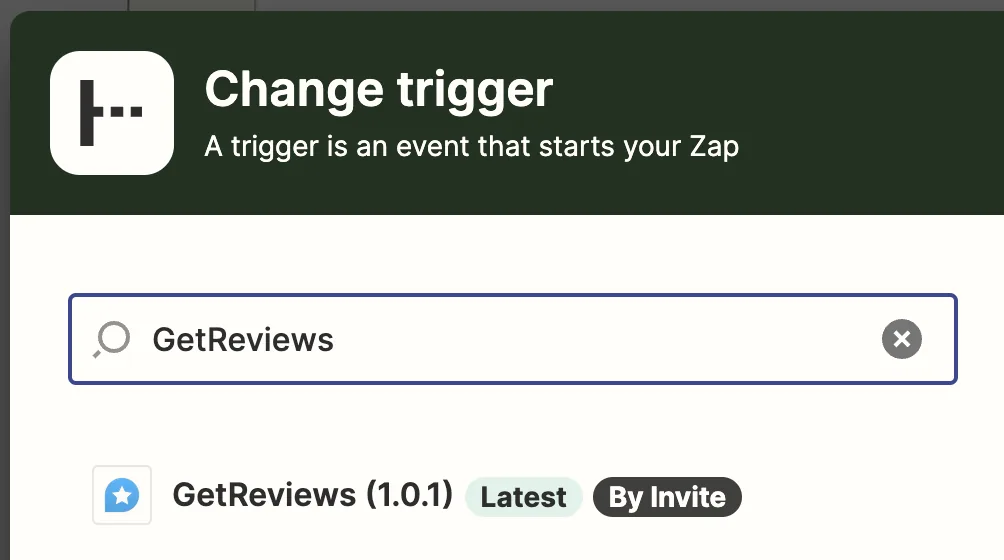 Search for GetReviews trigger